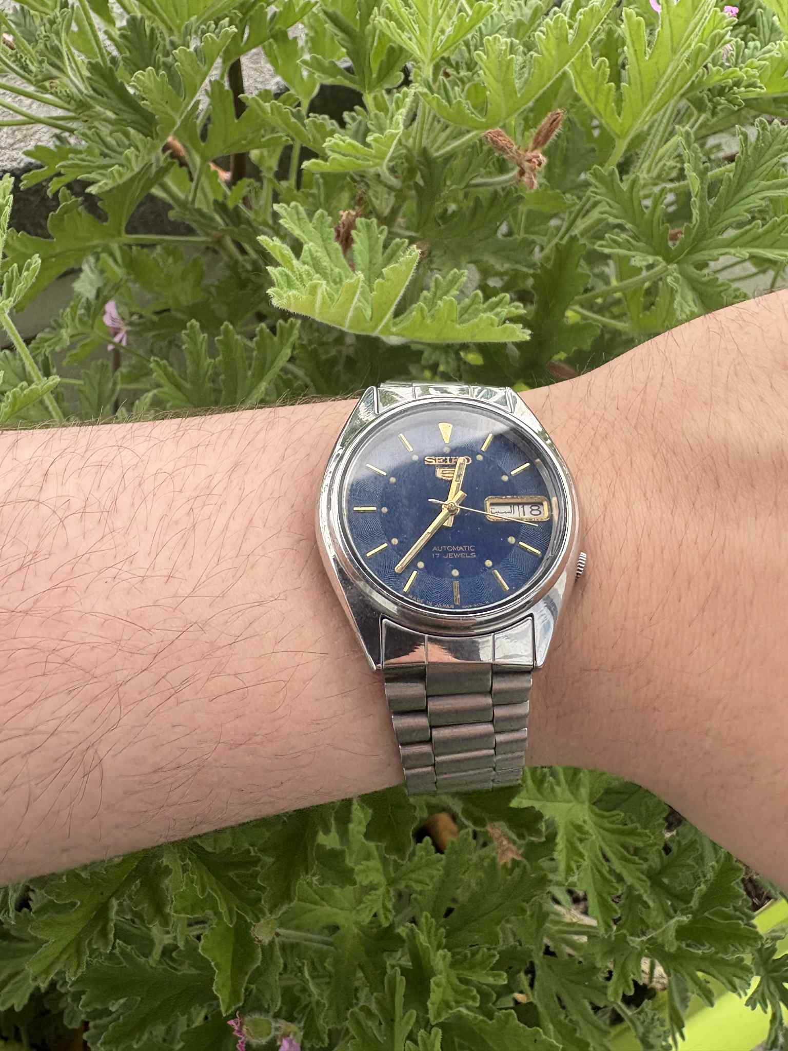 Vintage Seiko 5 Automatisch Horloge – Midnight Blue