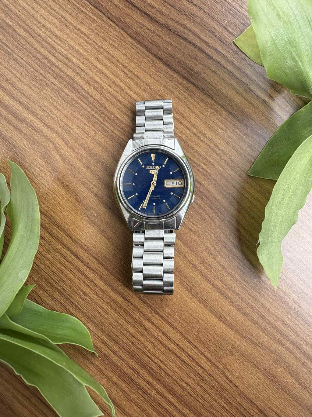 Vintage Seiko 5 Automatisch Horloge – Midnight Blue