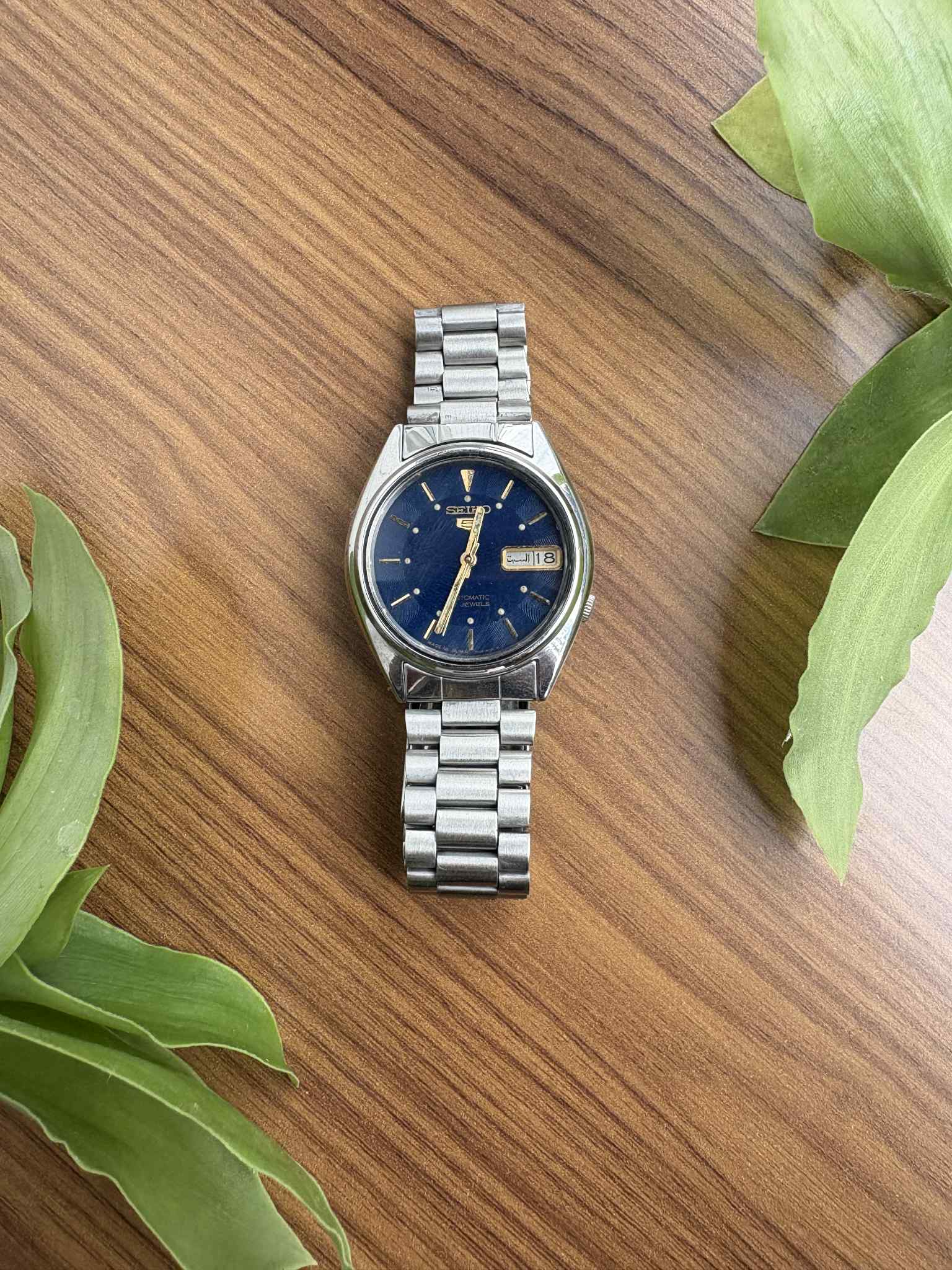 Vintage Seiko 5 Automatisch Horloge – Midnight Blue
